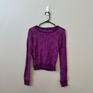 Blue notes women’s Y2K purple lace long sleeve top